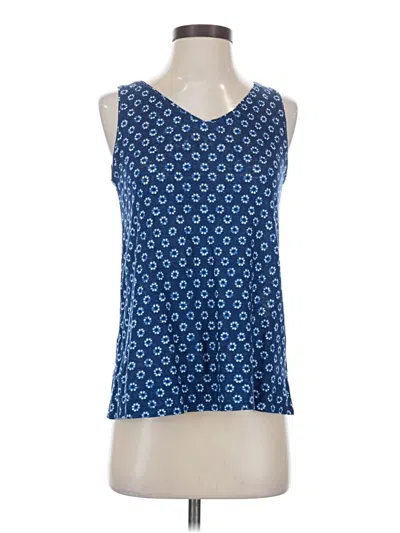 Pre-owned Jjill Tank Top Blue V-neck Tops