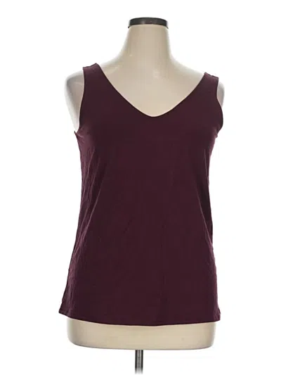 Pre-owned Jjill Tank Top Burgundy V-neck Tops