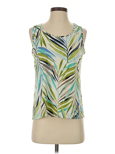 Pre-owned Jjill Tank Top Green Halter Neckline Tops