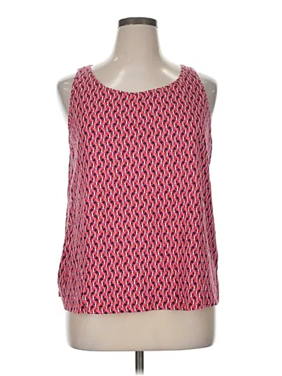 Pre-owned Jjill Tank Top Pink Print Pattern Scoop Neck Tops