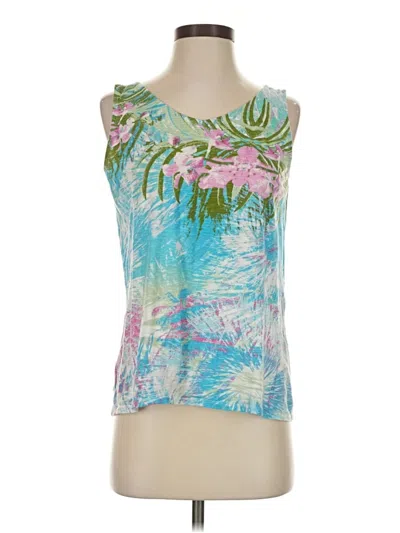 Pre-owned Jjill Tank Top Teal Halter Neckline Tops In Blue