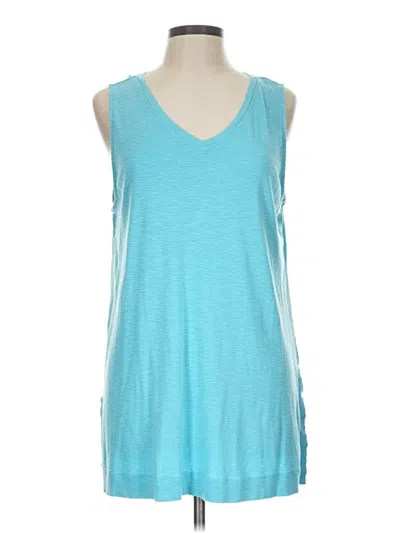 Pre-owned Jjill Tank Top Teal Plunge Neckline Tops