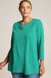 Jjill J.jill Terry-slub Tunic In Fresh Teal