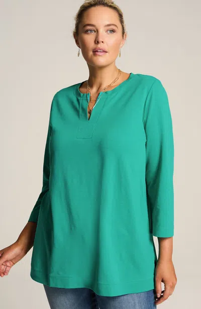 Jjill J.jill Terry-slub Tunic In Fresh Teal