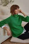 Jjill J.jill Textured Funnel-neck Sweater In Green Agate