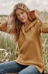 Jjill J.jill Textured-knit Hoodie Tunic In Honey