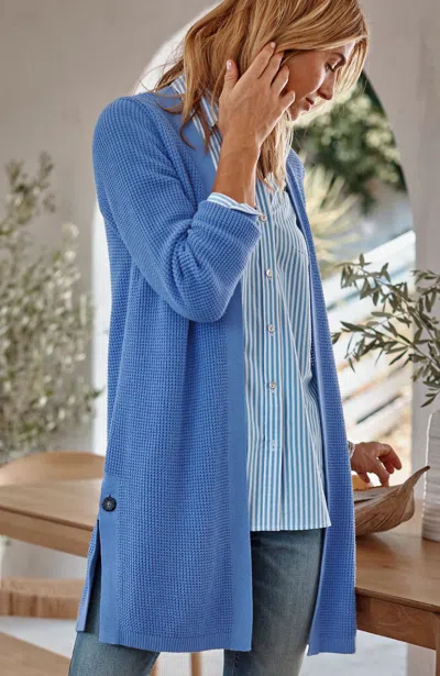 Jjill J.jill Textured Open-front Cardi In Crystal