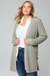 Jjill J.jill Textured Open-front Cardi In Grey Heather