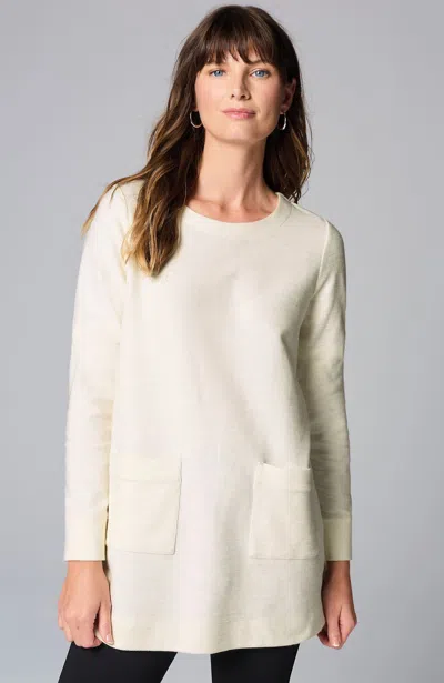 Jjill J.jill Textured Patch-pocket Tunic In Cream