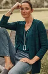 Jjill J.jill Textured-stitch Open-front Cardi In Adriatic