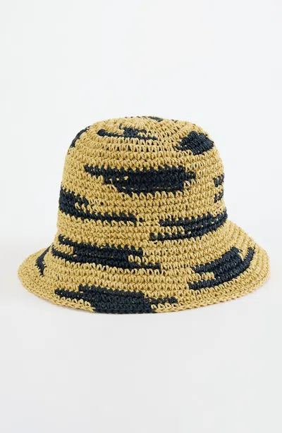 Jjill Textured Straw Bucket Hat In Multi