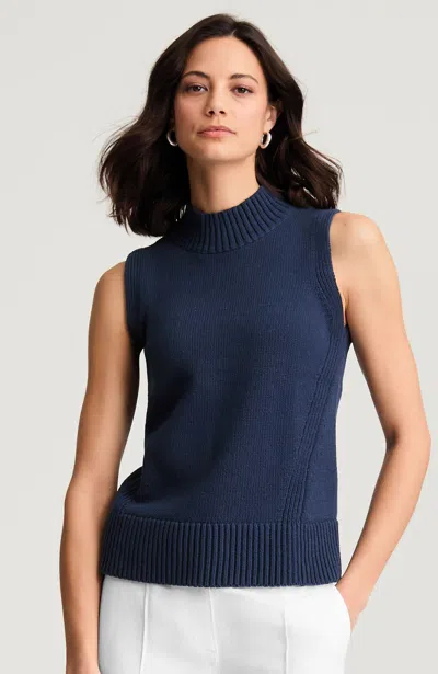 Jjill Textured Sweater Tank Top In Blue