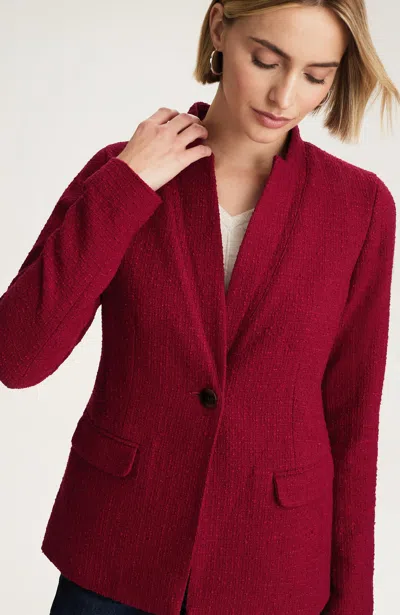 Jjill J.jill Textured-tweed Blazer In Red