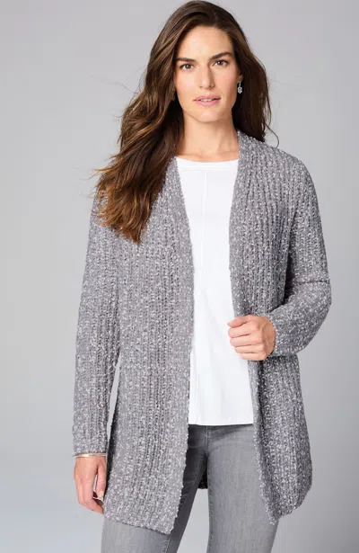 Jjill J.jill Textured Two-tone Cardi In Cream,dark Grey