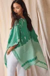 Jjill J.jill Tie-dye Cotton-gauze Poncho In Light Rainforest Multi