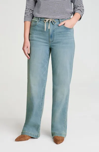 Jjill J.jill Tie-waist Wide-leg Jeans In Blue
