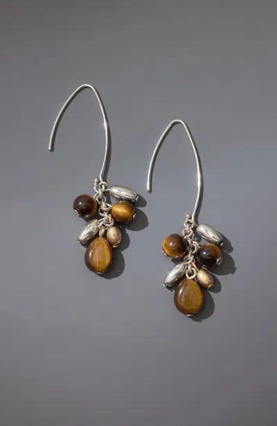 Jjill J.jill Tiger's-eye Beaded Earrings In Multi