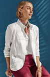 Jjill Tissue Linen Open-front Jacket In White