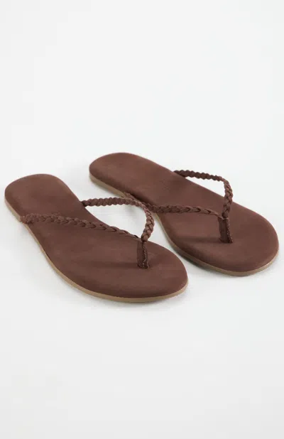 Jjill Tkees Lily Braid Sandals In Brown