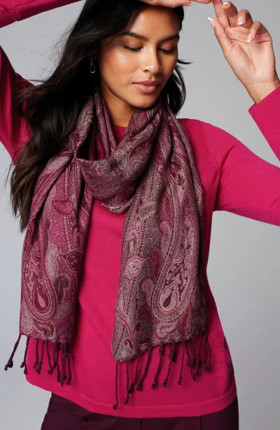Jjill J.jill Tonal Paisley Scarf In Raspberry Multi