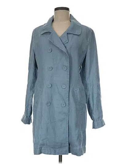 Pre-owned Jjill Trenchcoat In Blue