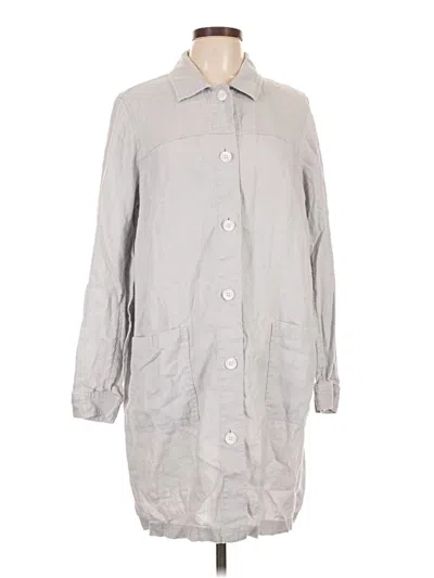 Pre-owned Jjill Trenchcoat In Gray