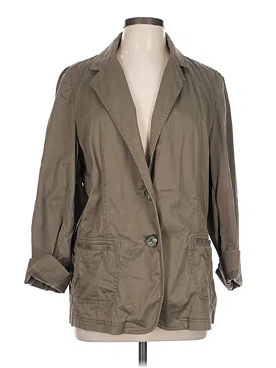 Pre-owned Jjill Trenchcoat In Green