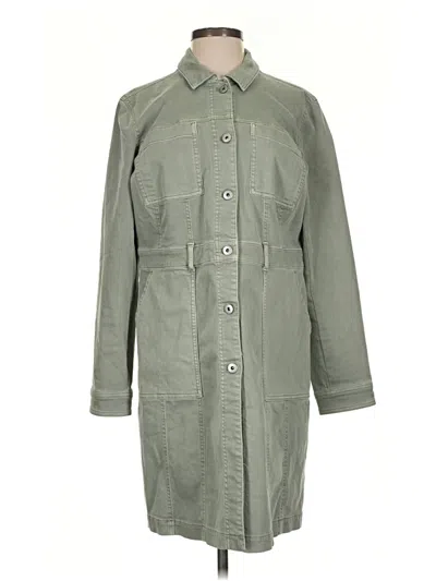 Pre-owned Jjill Trenchcoat In Green
