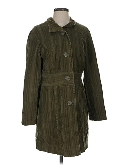 Pre-owned Jjill Trenchcoat In Green