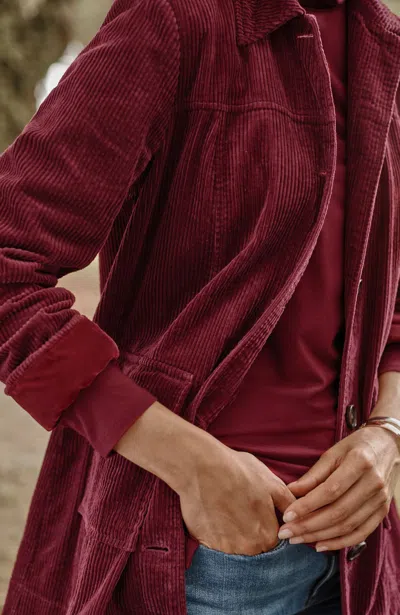 Jjill J.jill Tumbled-cord Coat In Vermilion