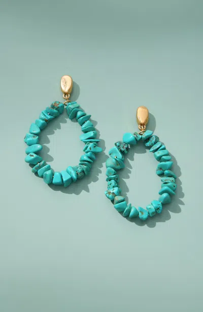 Jjill Turquoise Frontal Hoops In Green