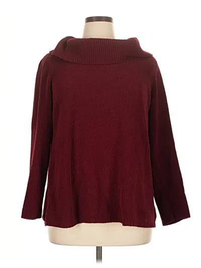 Pre-owned Jjill Turtleneck Sweater In Burgundy