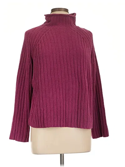 Pre-owned Jjill Turtleneck Sweater In Burgundy