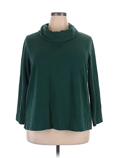 Pre-owned Jjill Turtleneck Sweater In Green