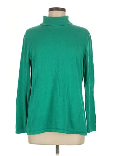 Pre-owned Jjill Turtleneck Sweater In Green