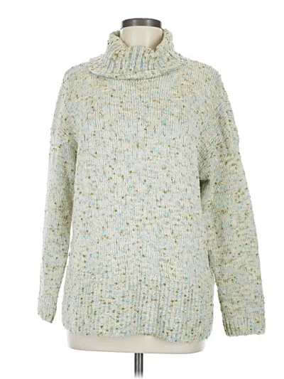 Pre-owned Jjill Turtleneck Sweater In Green