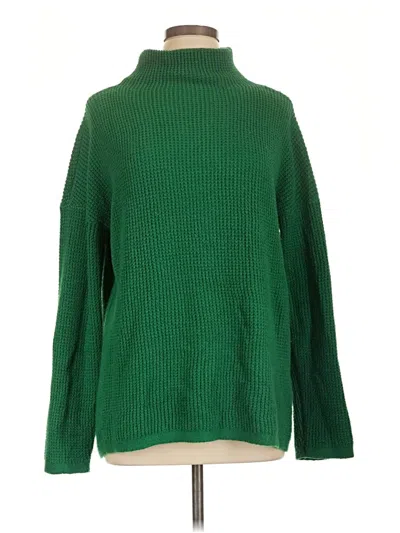 Pre-owned Jjill Turtleneck Sweater In Green