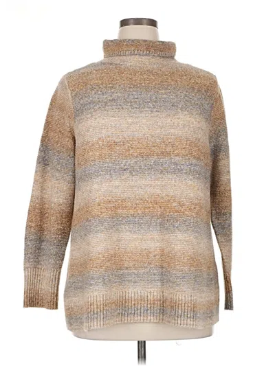 Pre-owned Jjill Turtleneck Sweater In Tan