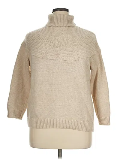 Pre-owned Jjill Turtleneck Sweater In Tan