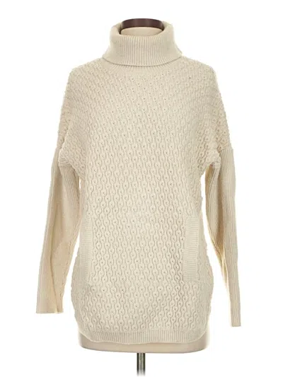 Pre-owned Jjill Turtleneck Sweater In White