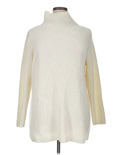 Pre-owned Jjill Turtleneck Sweater In White