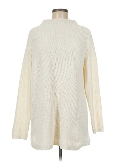Pre-owned Jjill Turtleneck Sweater In White