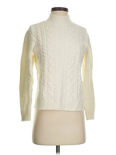 Pre-owned Jjill Turtleneck Sweater In White