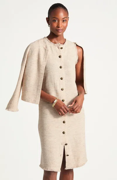 Jjill Tweed-mix Dress In Brown