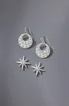 Jjill J.jill Twinkling Silvertone Earring Set In Silver