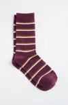 Jjill J.jill Two-tone Striped Crew Socks In Rum Raisin Multi