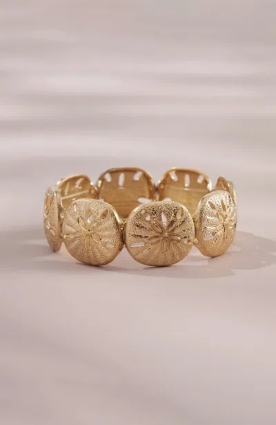 Jjill J.jill Under-the-sea Sand Dollar Bracelet In Gold