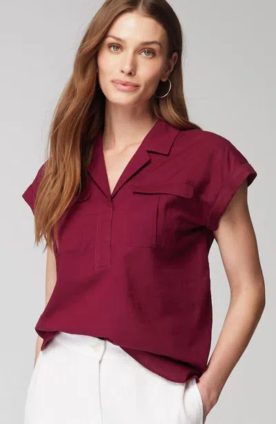 Jjill J.jill Utility Popover Shirt In Cranberry