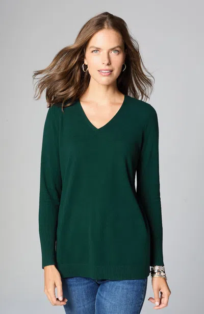 Jjill J.jill V-neck Sweater Tunic In Balsam