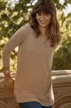 Jjill J.jill V-neck Sweater Tunic In Camel Heather